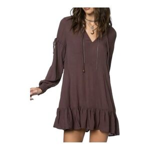 O'NEILL Womens Size Small Long Sleeve Huckleberry Mini Tunic Pluto Dress